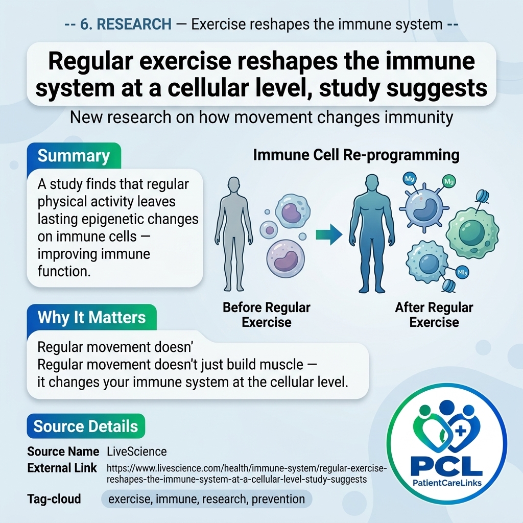 Regular exercise reshapes the immune system at a cellular level, study suggests